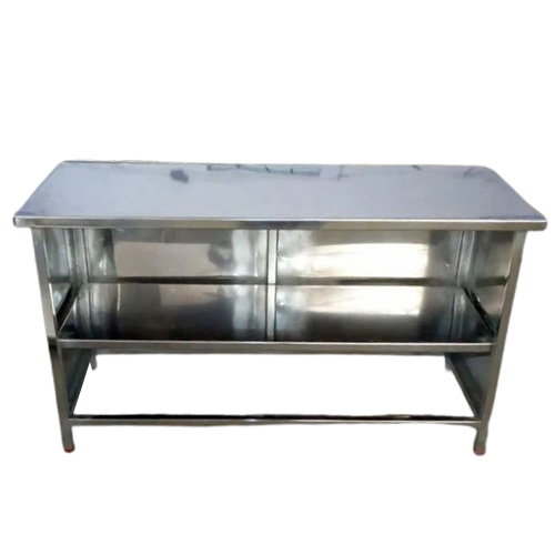 Polished Stainless Steel Working Table - Stainless Steel | 5x2 Feet Silver Color Durable Design Polished Finishing