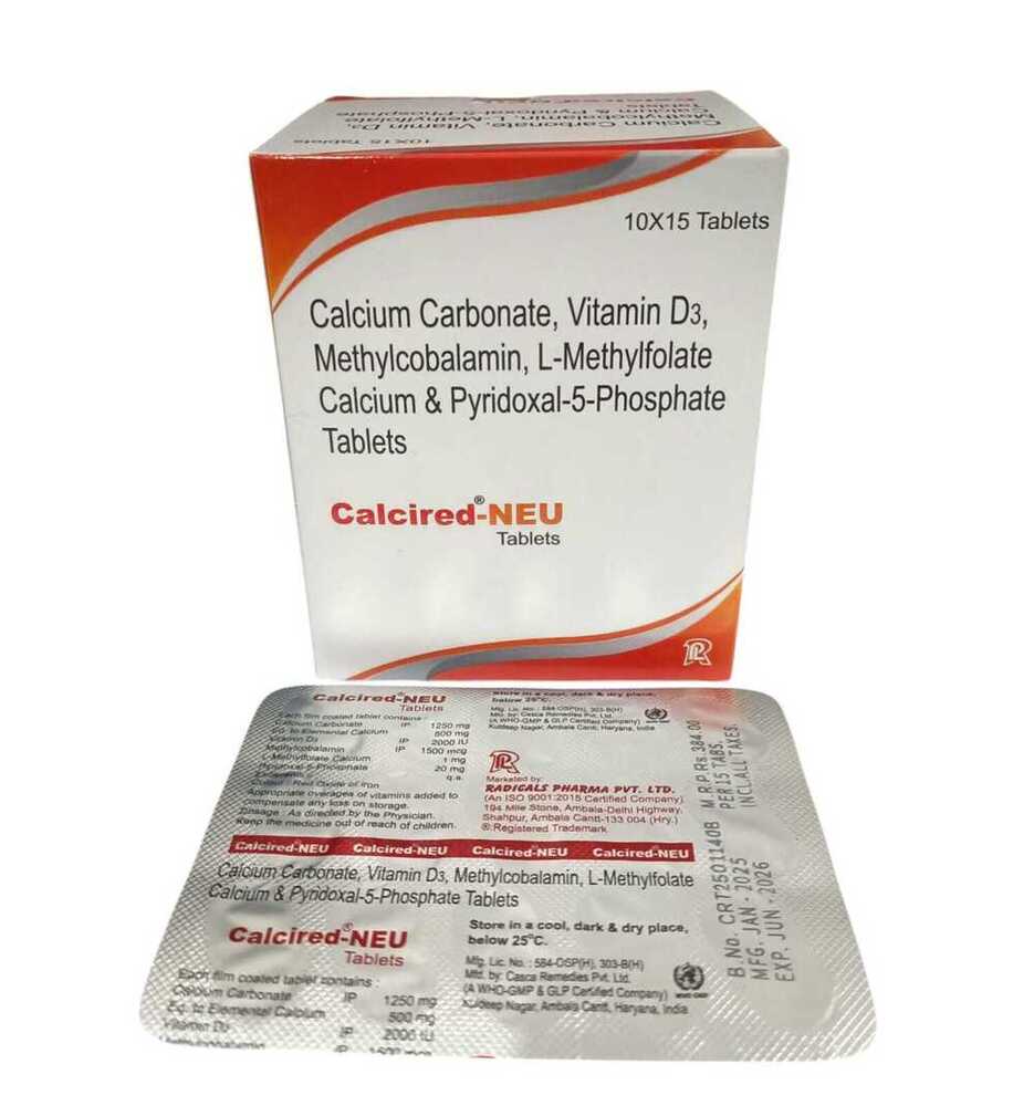 Calcium Carbonate Vitamin D3 Methylcobalamin Methylfolate Calcium Pyridoxal 5 phosphate Tablet