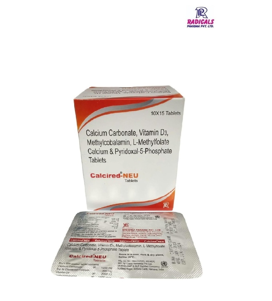 Calcium Carbonate Vitamin D3 Methylcobalamin Methylfolate Calcium Pyridoxal 5 Phosphate Tablet - Drug Type: General Medicines