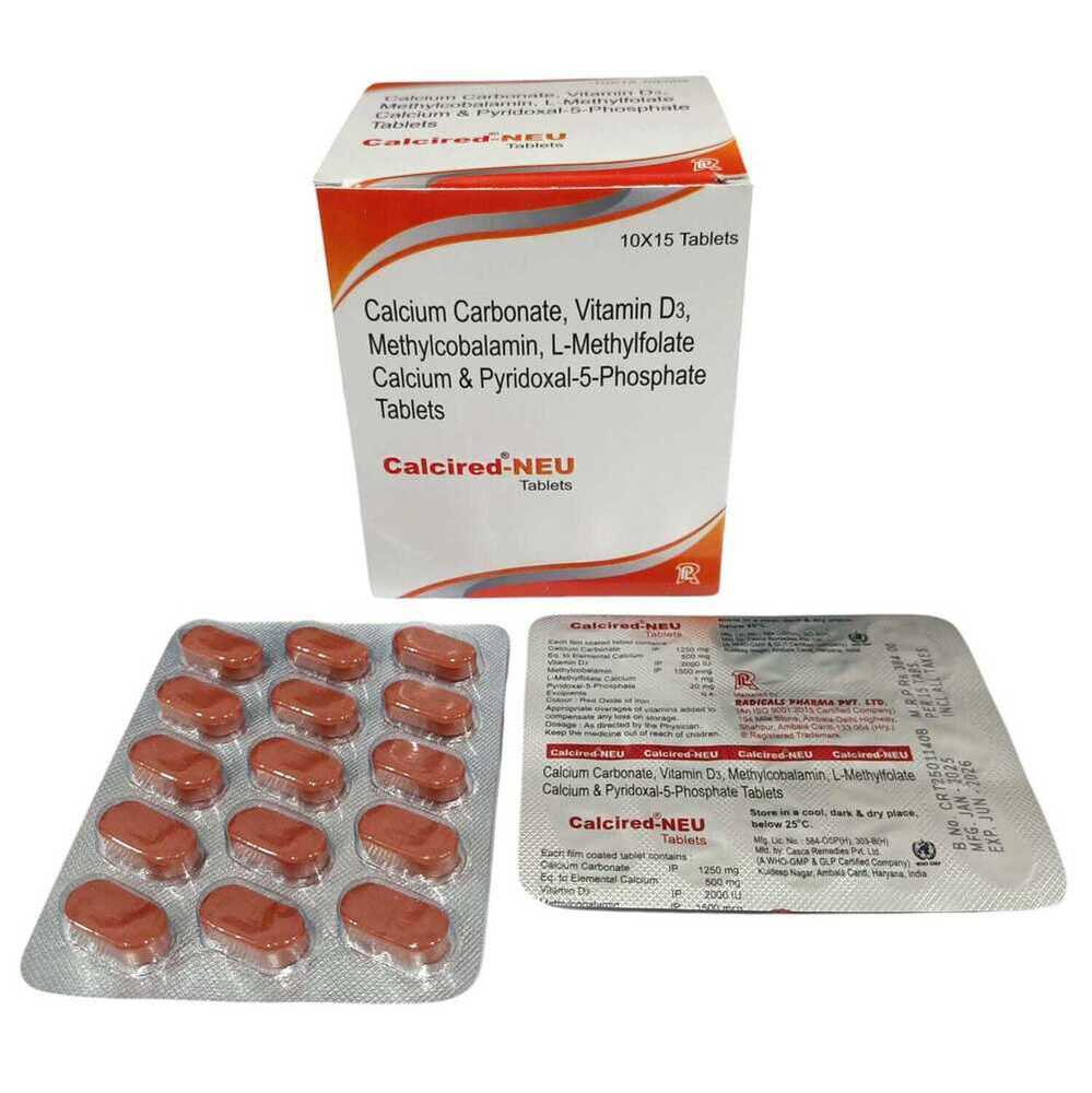 Calcium Carbonate Vitamin D3 Methylcobalamin Methylfolate Calcium Pyridoxal 5 Phosphate Tablet