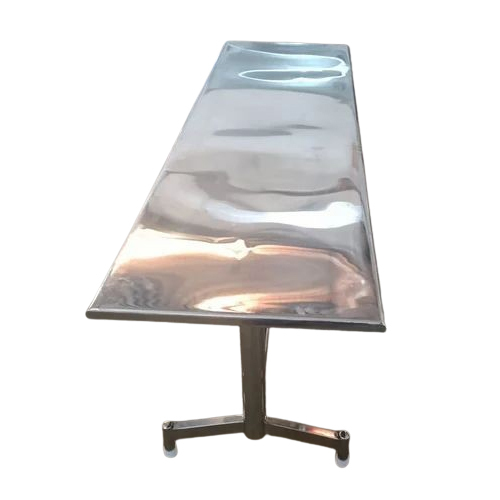 Stainless Steel Marriage Hall Dining Table - Color: Silver