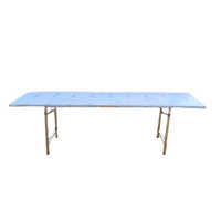 Stainless Steel 304 Folding Dining Table - Color: Silver