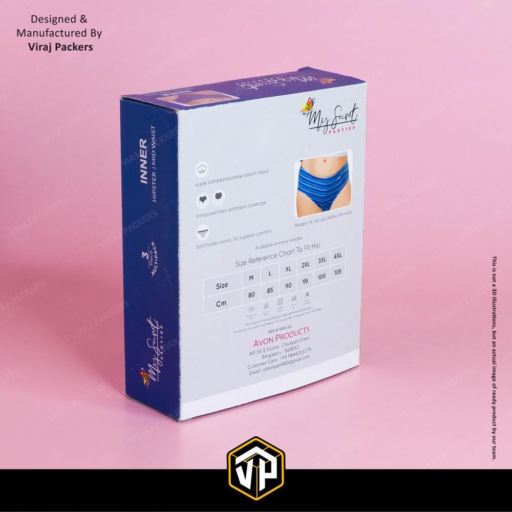 Undergarments Packaging Boxes - Finishing: Glossy Lamination