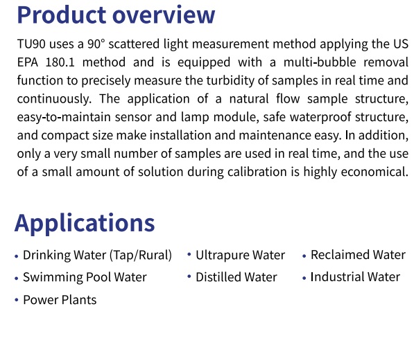 Online Turbidimetertu90 - Accuracy: -/+ 2.0 % %