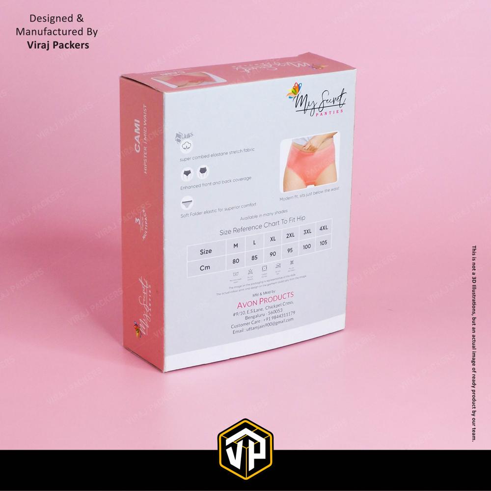 Customize Undergarments Packaging Box - Finishing: Glossy Lamination