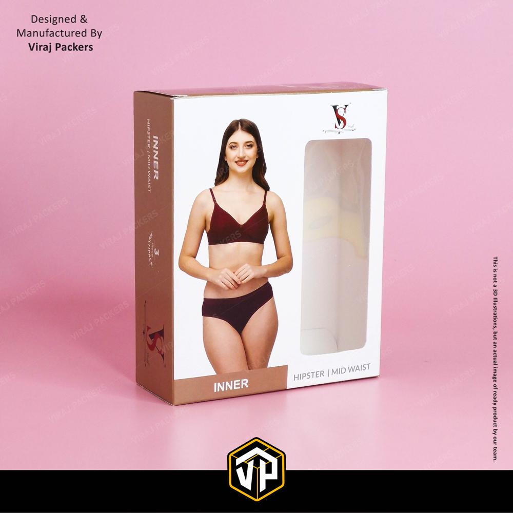 Customize Undergarments Packaging Box - Finishing: Glossy Lamination