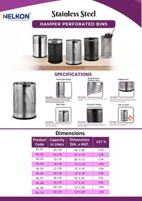 Open Top Steel Dustbin 12x28
