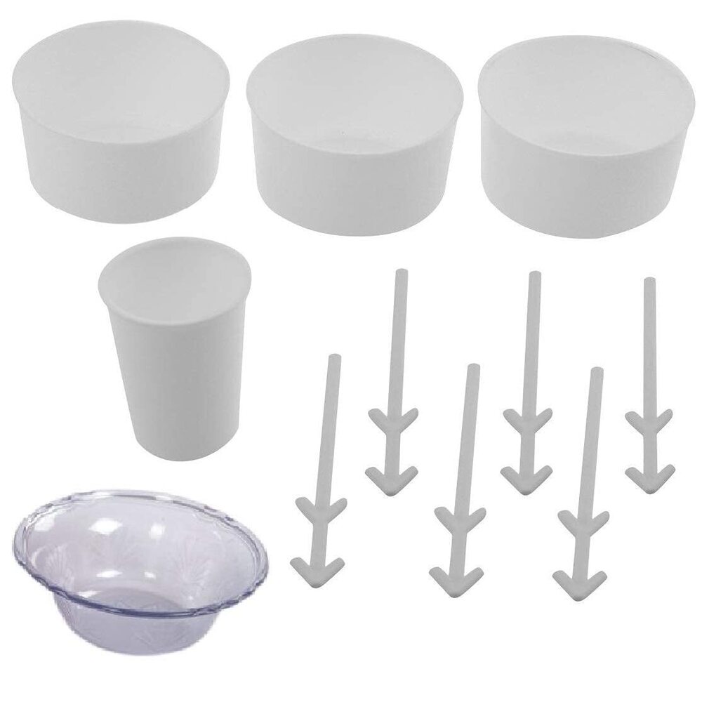 Gola Maker - Plastic, 25x15x12 Cm | Includes 3 Reusable Bowls, 1 Glass, 4 Sticks, And 1 Dish For Homemade Ice Gola Delight