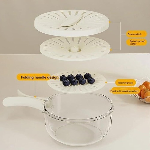 2 in 1 Drain Basket With Handle