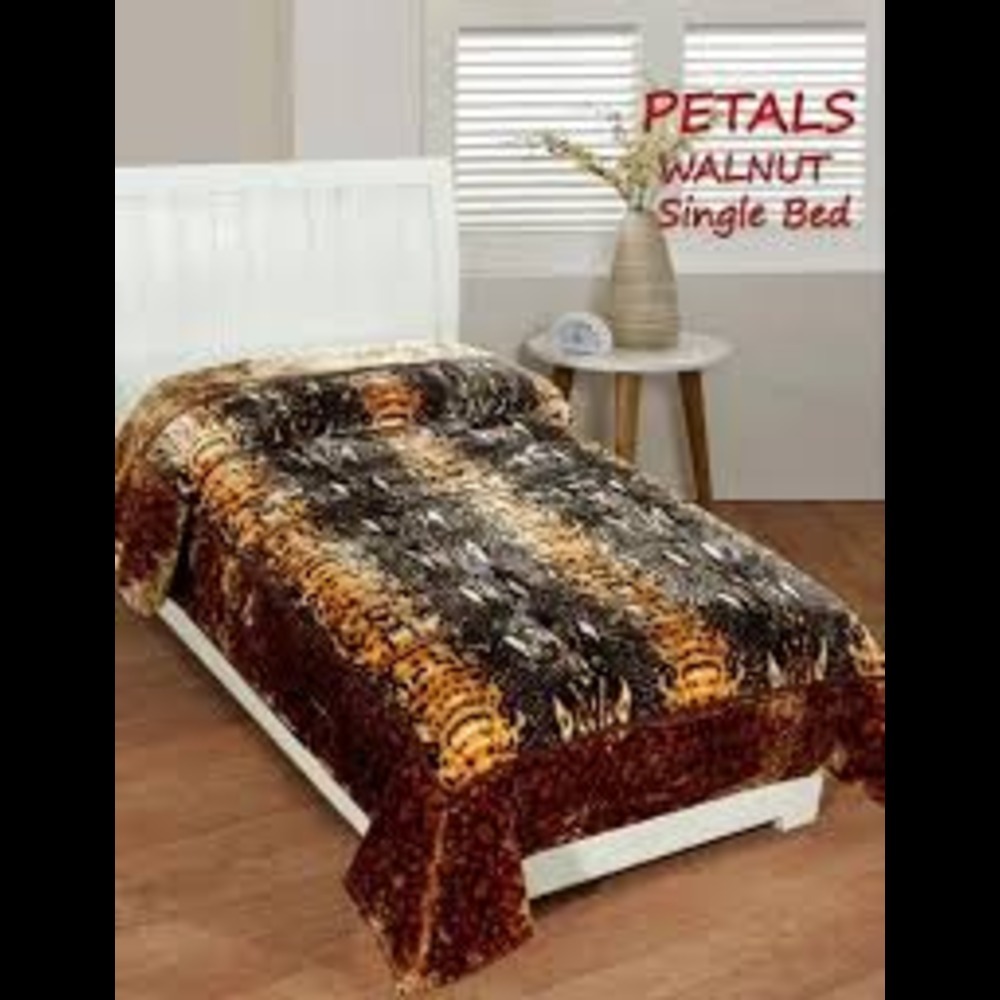 1300gram Single Mink Blanket - 150x220cm, 100% Polyester | Assorted Printed, Fleece Fabric, Hemmed Edges, For Home & Travel Use