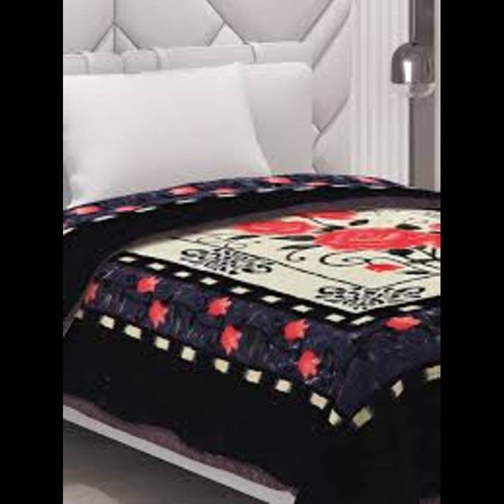 1300gram Single Mink Blanket - 150x220cm, 100% Polyester | Assorted Printed, Fleece Fabric, Hemmed Edges, For Home & Travel Use