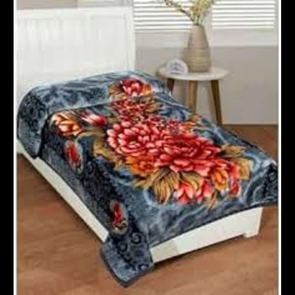1300gram Single Mink Blanket - 150x220cm, 100% Polyester | Assorted Printed, Fleece Fabric, Hemmed Edges, For Home & Travel Use