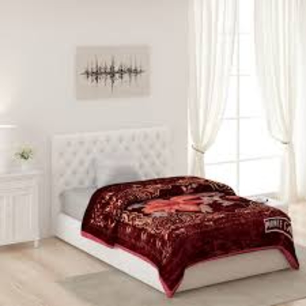 1300gram Single Mink Blanket - 150x220cm, 100% Polyester | Assorted Printed, Fleece Fabric, Hemmed Edges, For Home & Travel Use