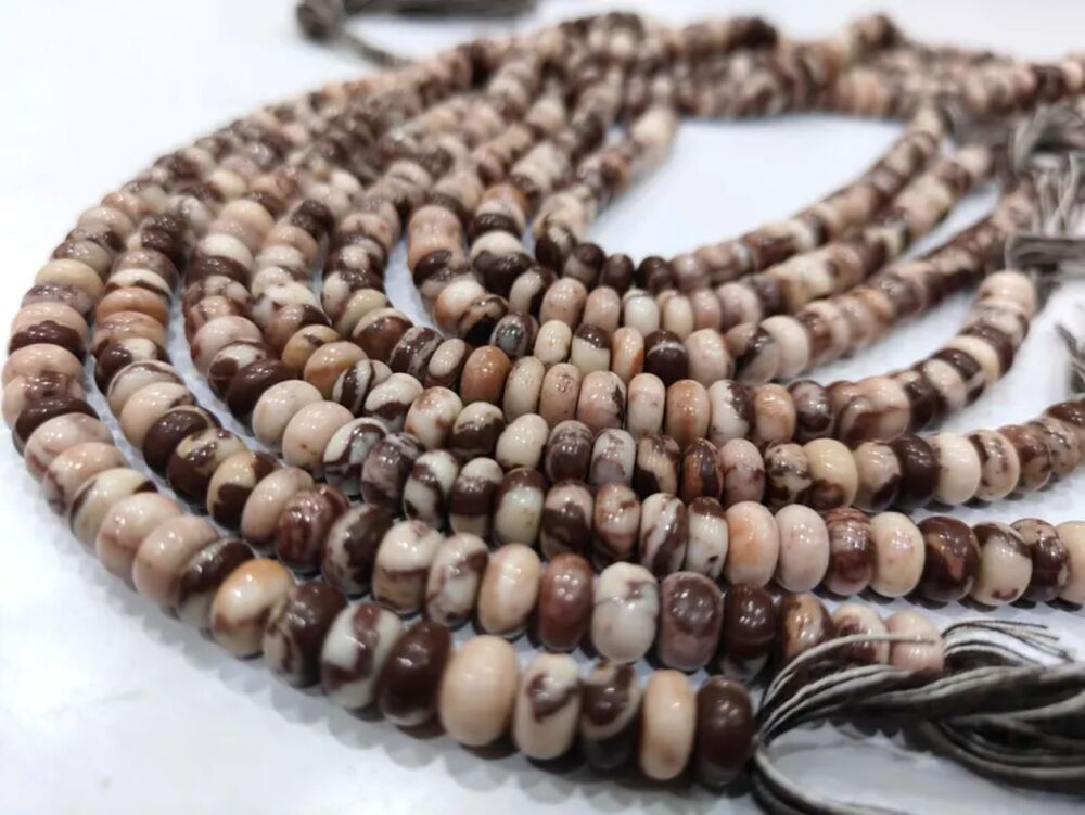 Natural Brown Jasper Rondelle Plain Smooth 6mm & 8mm Beads Sold Per Strand 8 Inches