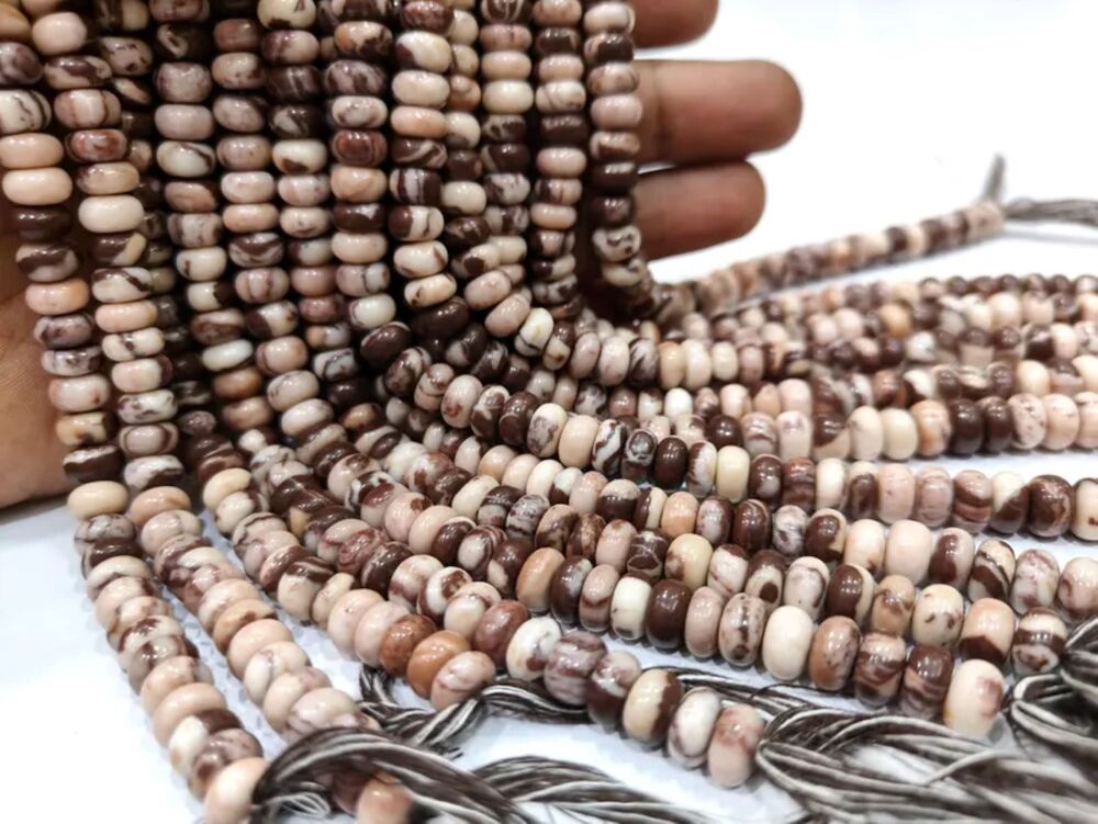 Natural Brown Jasper Rondelle Plain Smooth 6mm & 8mm Beads Sold Per Strand 8 Inches