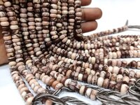 Natural Brown Jasper Rondelle Plain Smooth 6mm & 8mm Beads Sold Per Strand 8 Inches