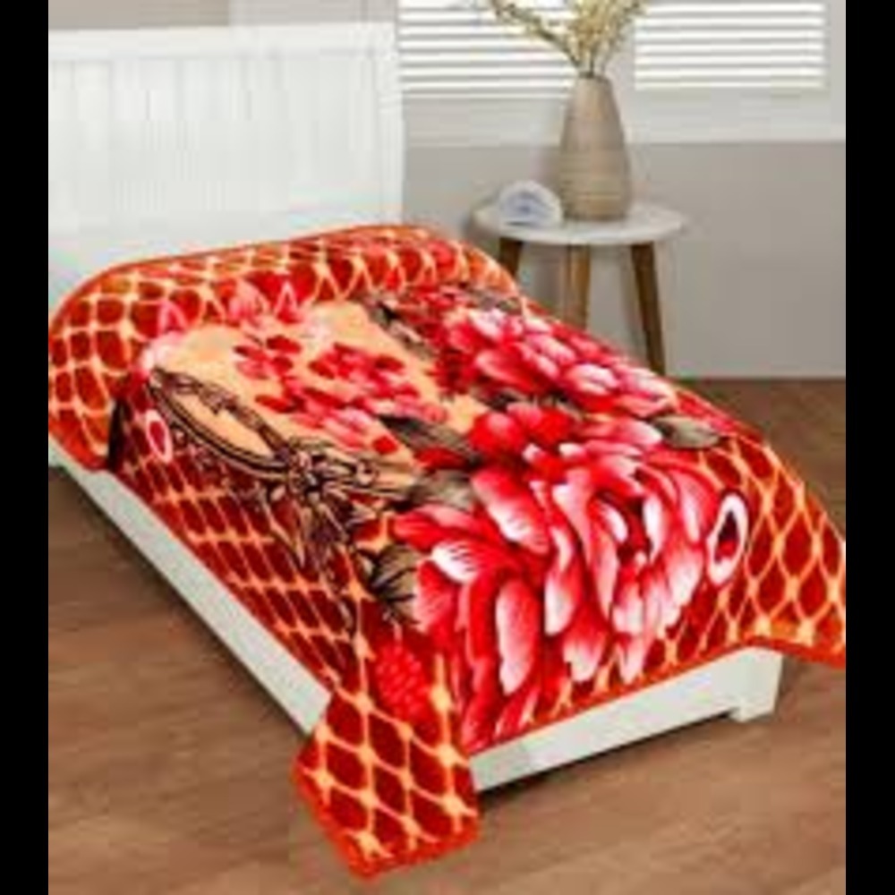 1500gram Single Mink Blanket - 100% Polyester, 150x220cm, Assorted Print | Hemmed Edges, Fleece Fabric, Ideal For Home And Military Use