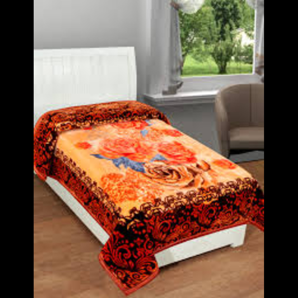 1500gram Single Mink Blanket - 100% Polyester, 150x220cm, Assorted Print | Hemmed Edges, Fleece Fabric, Ideal For Home And Military Use