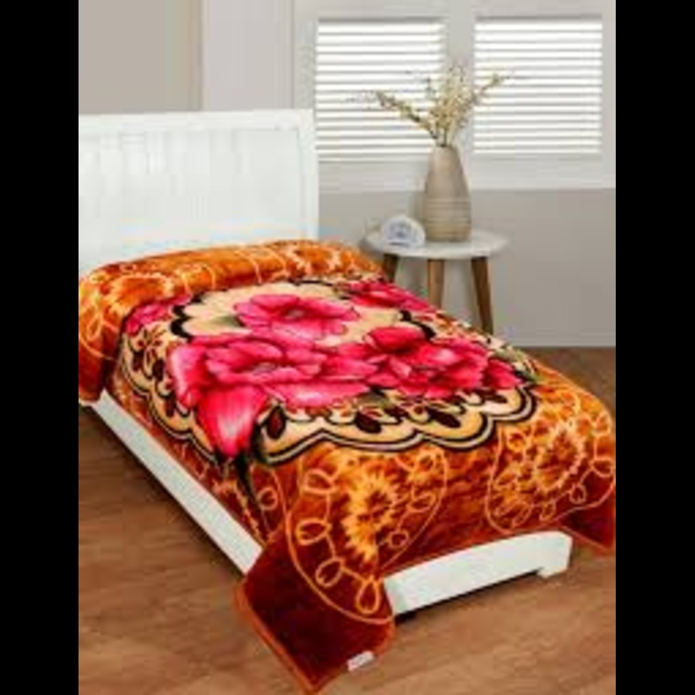 1500gram Single Mink Blanket - 100% Polyester, 150x220cm, Assorted Print | Hemmed Edges, Fleece Fabric, Ideal For Home And Military Use