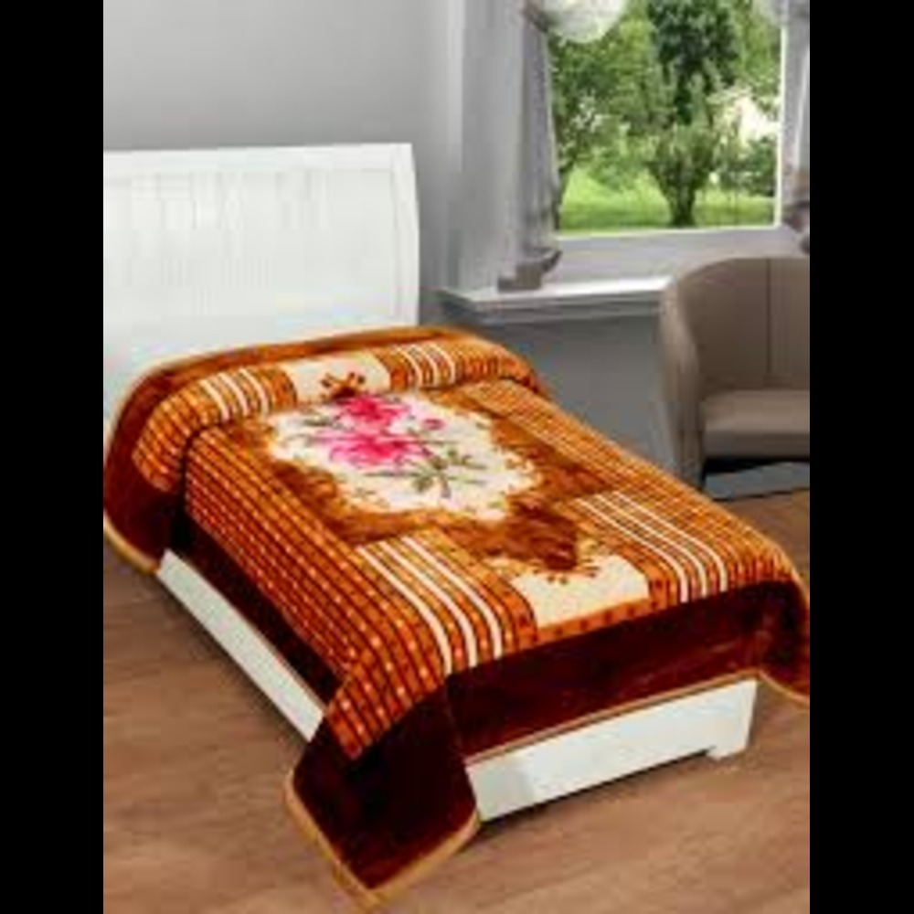 1500gram Single Mink Blanket - 100% Polyester, 150x220cm, Assorted Print | Hemmed Edges, Fleece Fabric, Ideal For Home And Military Use