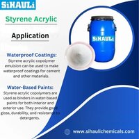 Styrene Acrylic Copolymer Emulsion - 20l, White Color, High Gloss Finish, Excellent Pigment Binding, Low Maintenance, Uv & Water Resistant Coatings