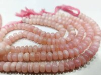 Natural Pink Opal Plain Smooth 10 to 14mm Rondelle Beads