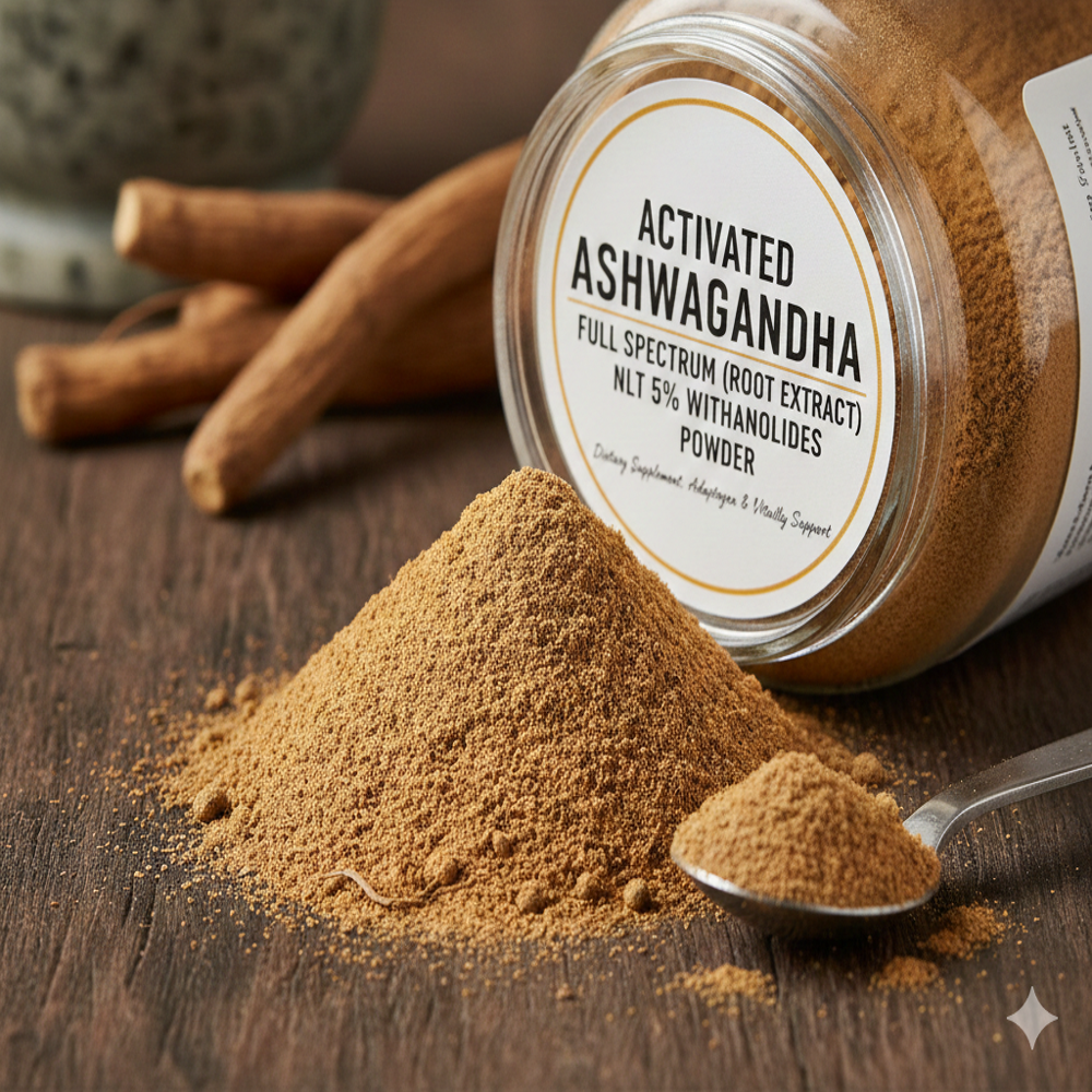 Activated Ashwgandha Full Spectrum Root Extract NLT 5% Powder