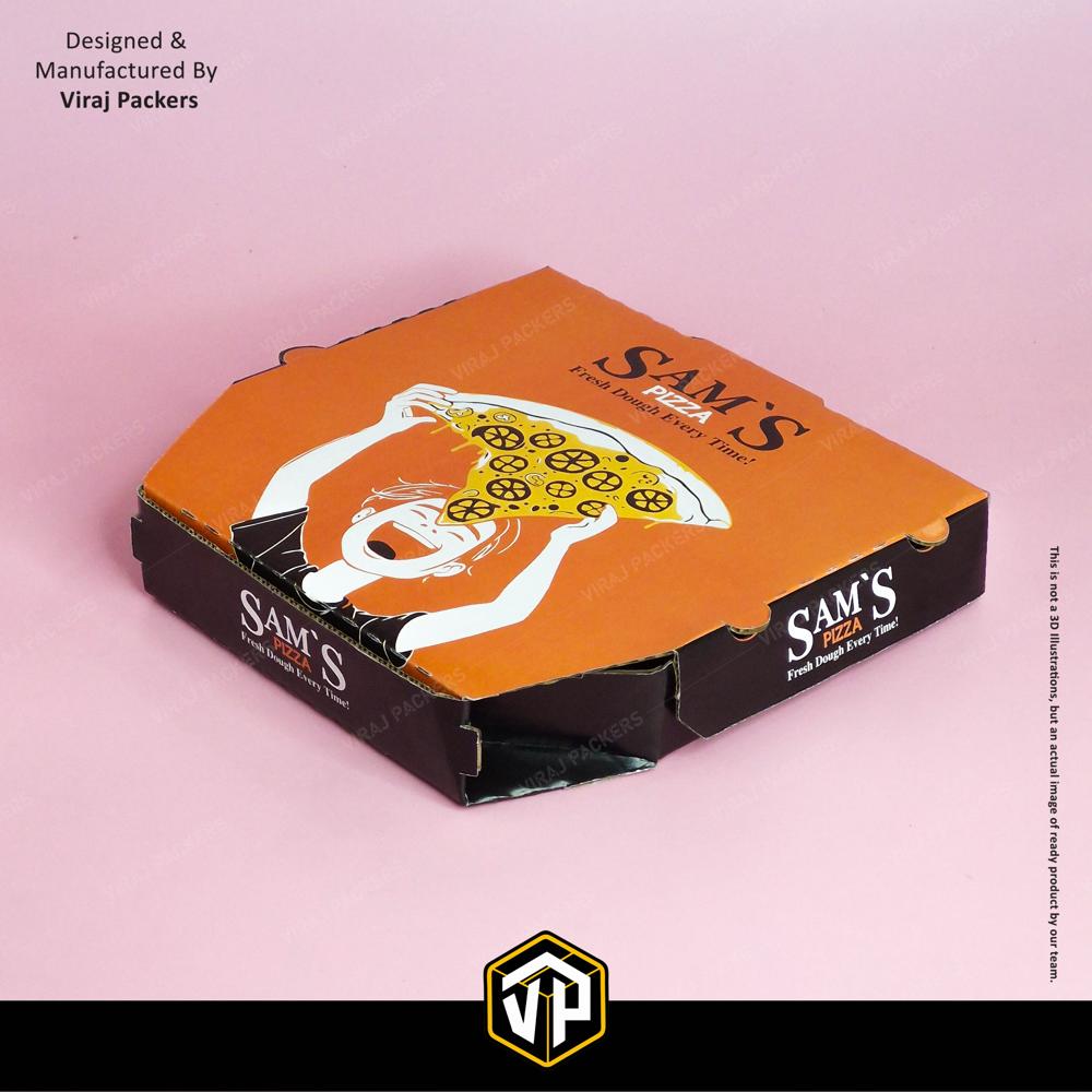 Diamond Shape Pizza Box - Finishing: Glossy Lamination