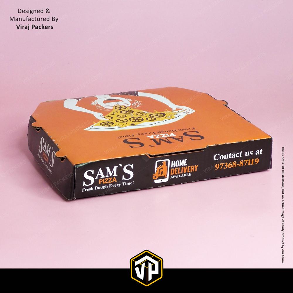 Diamond Shape Pizza Box - Finishing: Glossy Lamination