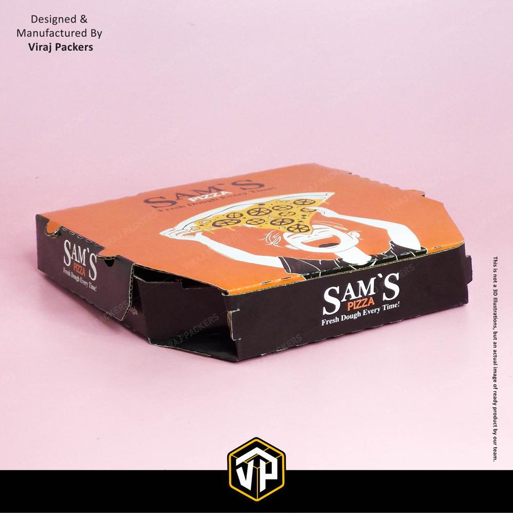 Diamond Shape Pizza Box - Finishing: Glossy Lamination