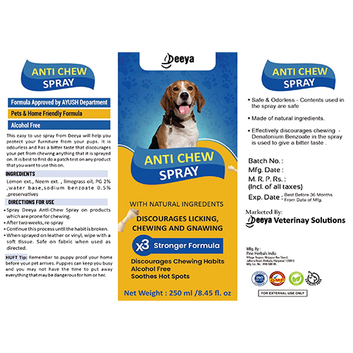 250ml Anti Chew Spray