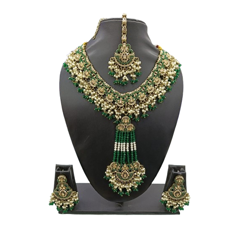 Bridal Necklace Set - Color: Golden & Green