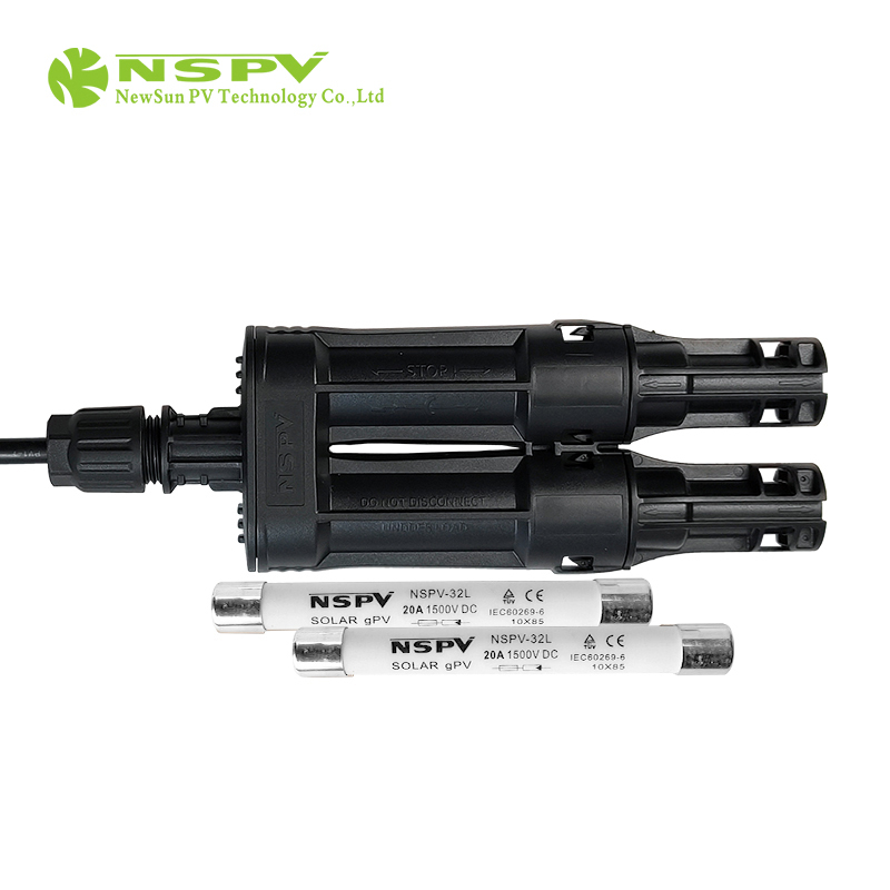 Ip68 Pv Solar Branch Fuse Connector Inline Fuse 2 Male To 1 Cable Type