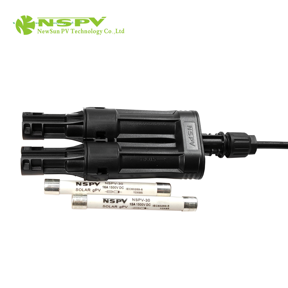 Ip68 Pv Solar Branch Fuse Connector Inline Fuse 2 Male To 1 Cable Type