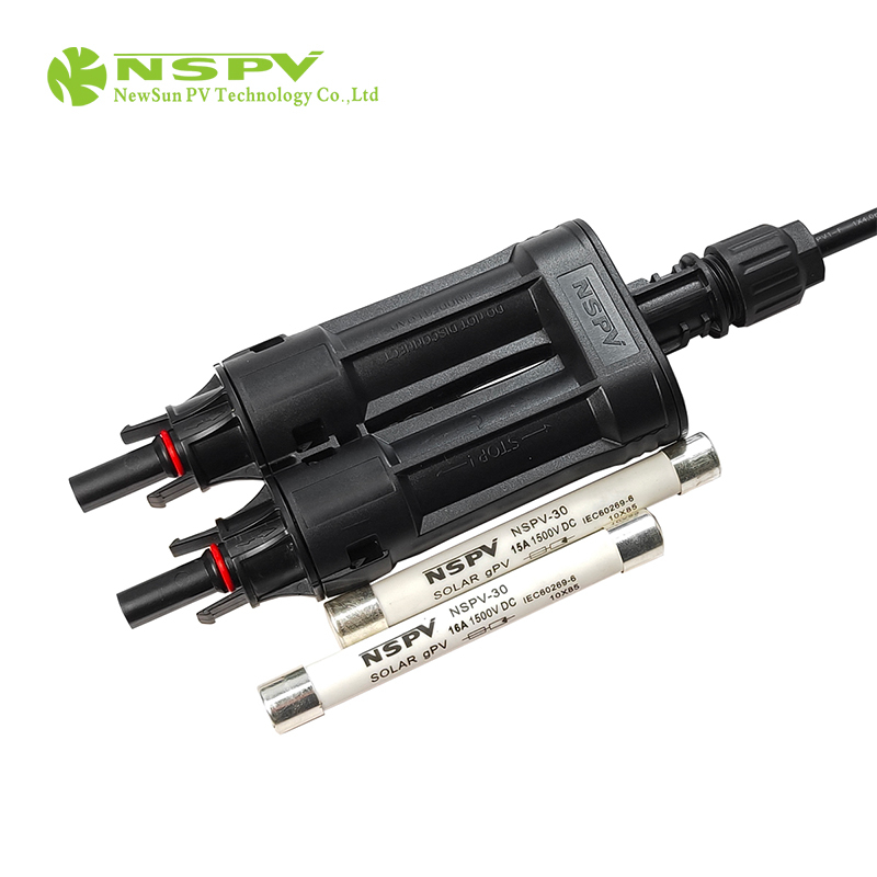IP68 TUV PV Solar Branch Fuse Connector Inline Fuse Female Cable Type
