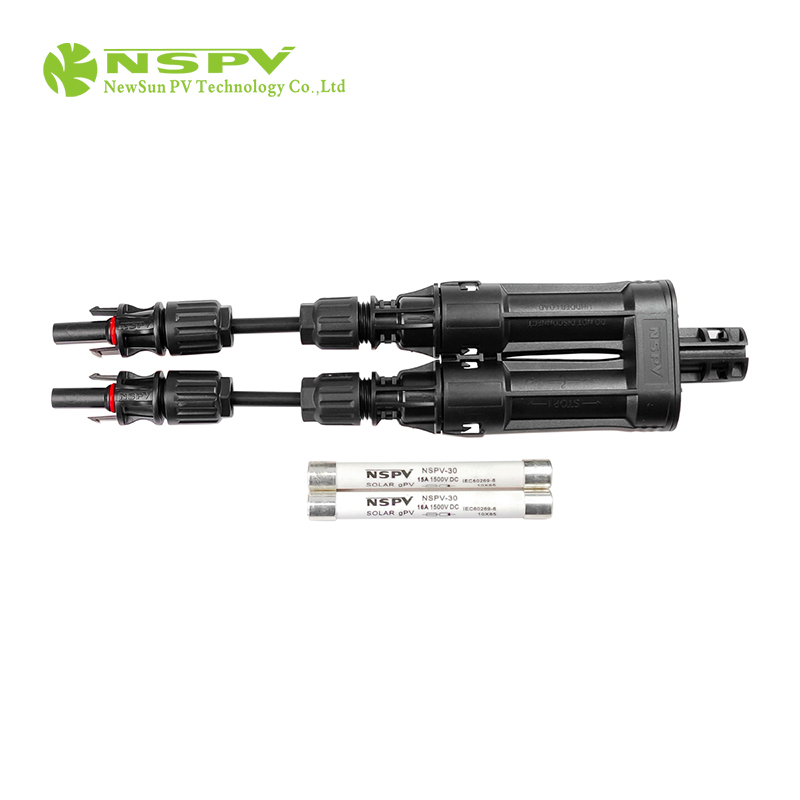 Tuv Certified Pv Solar Branch Fuse Connector Inline Fuse 2 Cable To 1 Male Type
