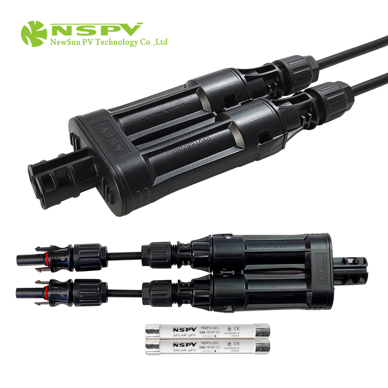 Tuv Certified Pv Solar Branch Fuse Connector Inline Fuse 2 Cable To 1 Male Type