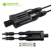 TUV Certified PV Solar Branch Fuse Connector Inline Fuse 2 Cable To 1 Male Type