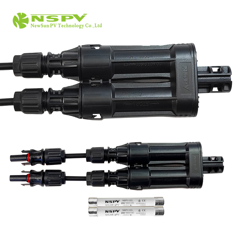 Tuv Certified Pv Solar Branch Fuse Connector Inline Fuse 2 Cable To 1 Male Type