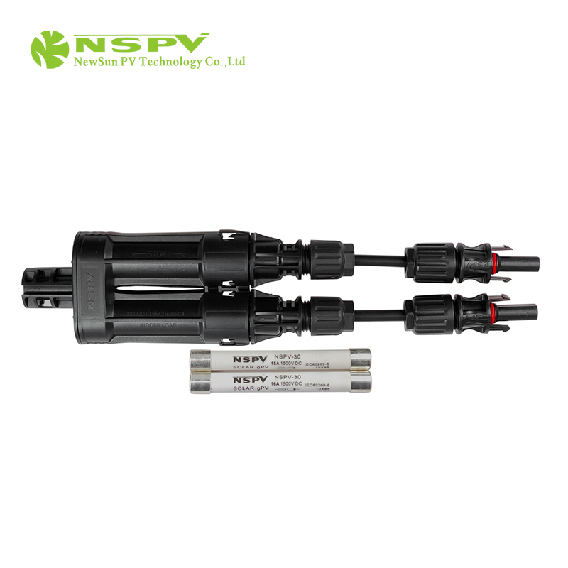 Tuv Certified Pv Solar Branch Fuse Connector Inline Fuse 2 Cable To 1 Male Type