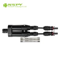 TUV Certified PV Solar Branch Fuse Connector Inline Fuse 2 Cable To 1 Male Type
