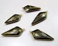 Natural Pyrite Briolette Faceted 15x35mm Arrowhead Connector Charm
