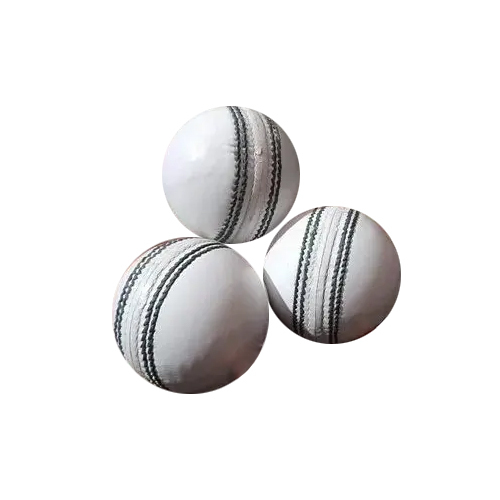 Professional Cricket Ball - Genuine Leather Material, Classic White Color | High Quality, Intricate Threading for Consistent Performance
