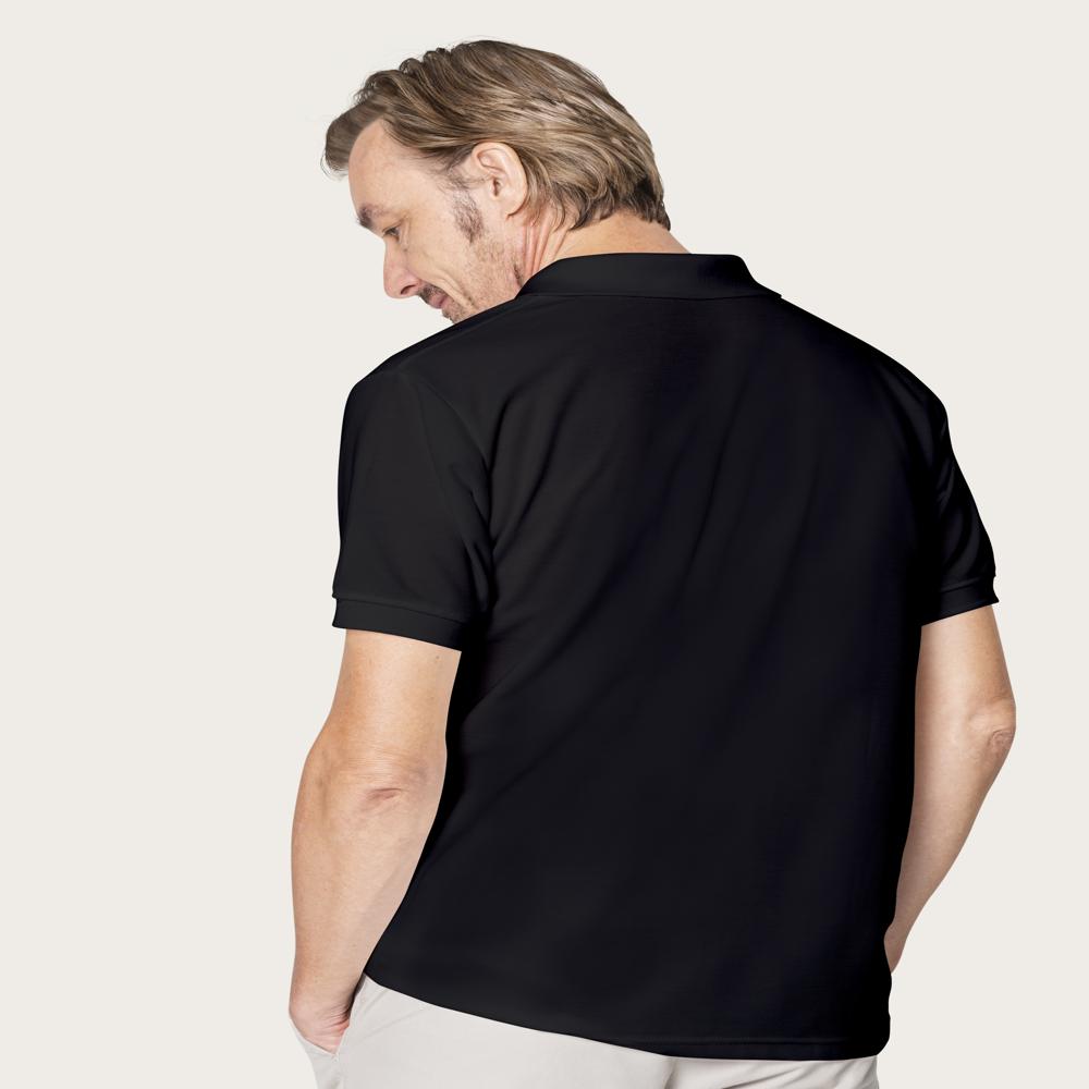 Mens Black Cotton Polo Neck T-shirt - Cotton Material, Customized Sizes Available, Black Color, Short Sleeve Style, Polo Collar Design