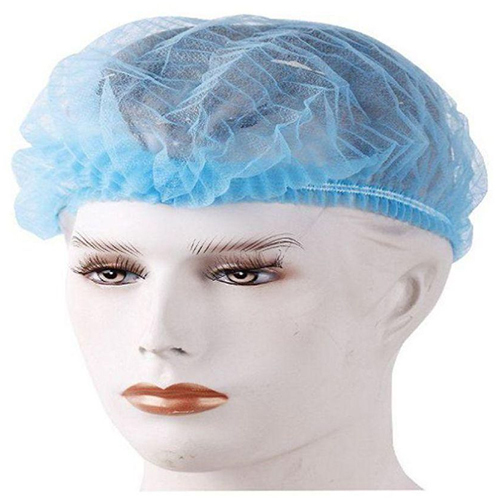 18'' Blue Bouffant Cap - Grade: Medical Grade
