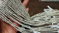 Natural Silver Pyrite Rondelle Faceted Beads 3-4mm