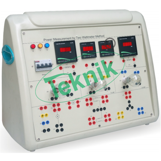 Measurement Of Power In Three Phase Circuits - Economical Control Panel With Built-in Meters, Variac 2 Amps, 1.5 Kw Loading Rheostat In 4 Steps