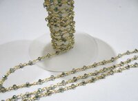 3 Feet-Peacock Pyrite Hydro Quartz AB Coated Rondelle 3mm