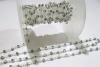 3 Feet-Peacock Pyrite Hydro Quartz AB Coated Rondelle 3mm