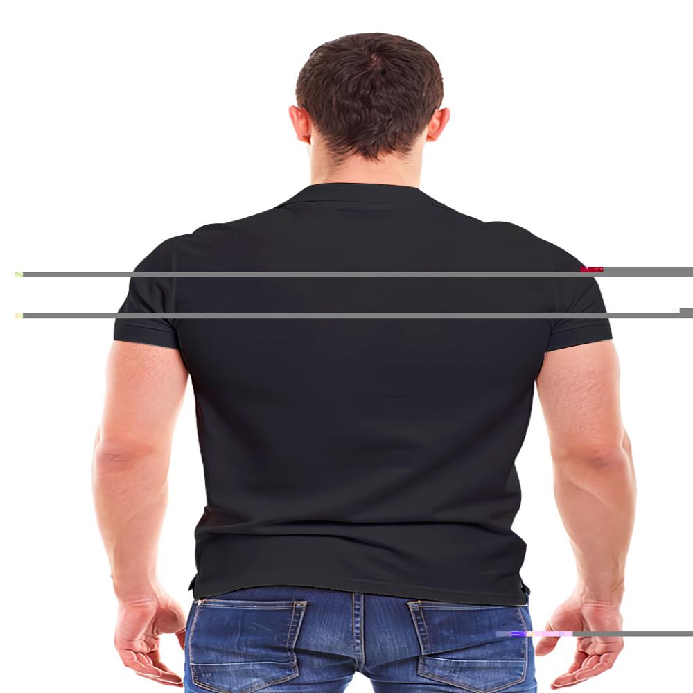 Mens Black Polyester Polo Neck T-Shirt